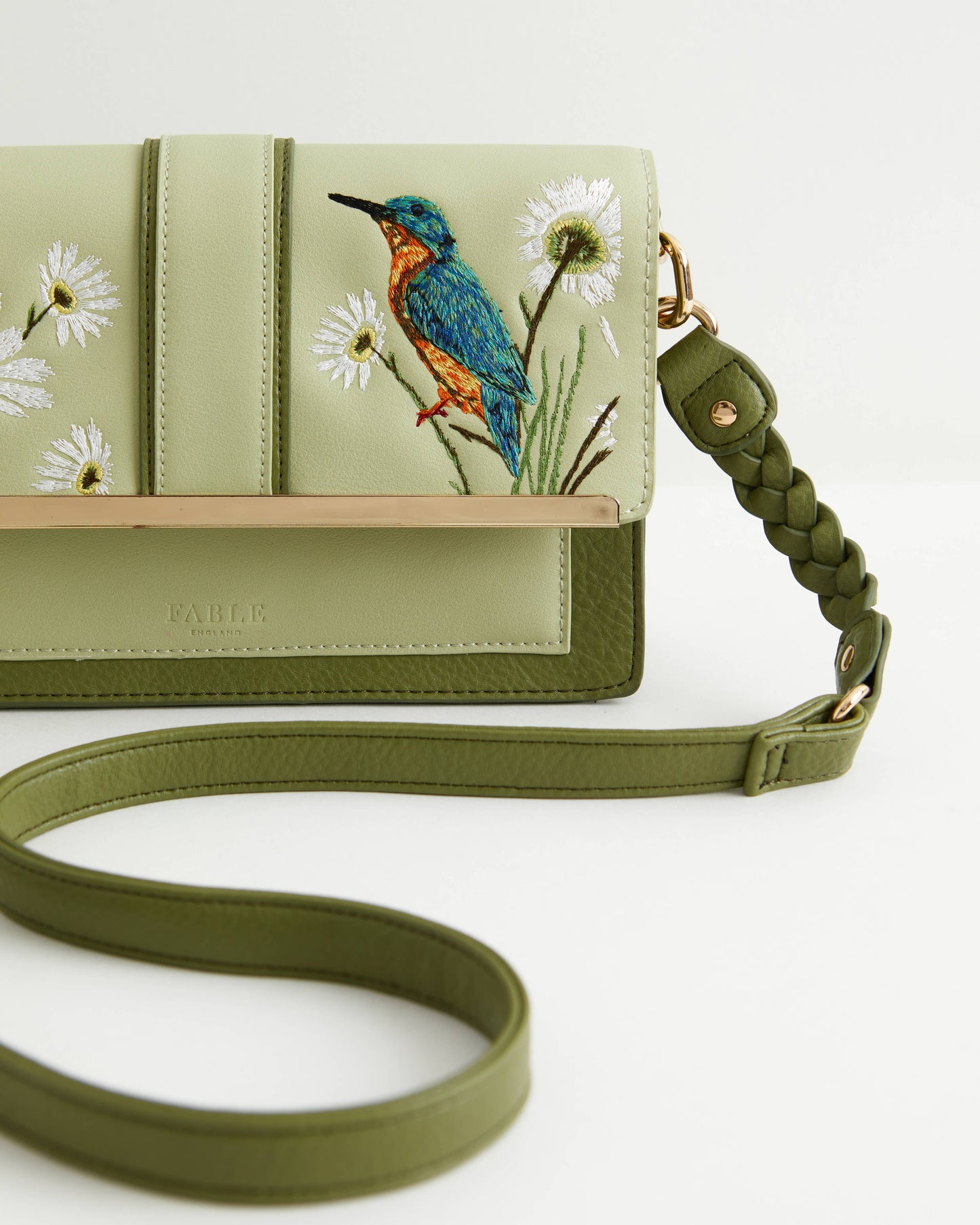 Bolso bandolera Kingfisher bordado