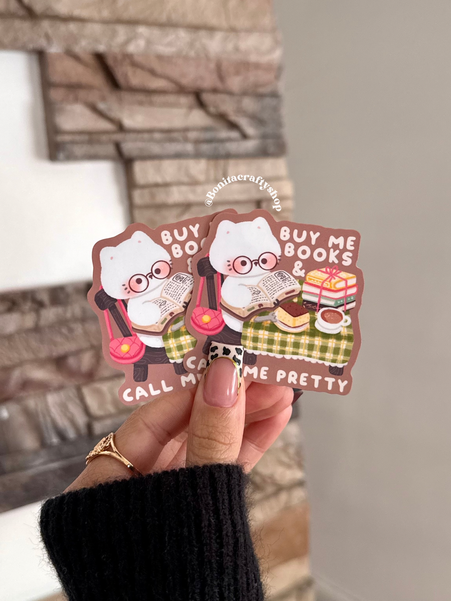 Buy Me Books & Call Me Pretty Matte Sticker Vinyl