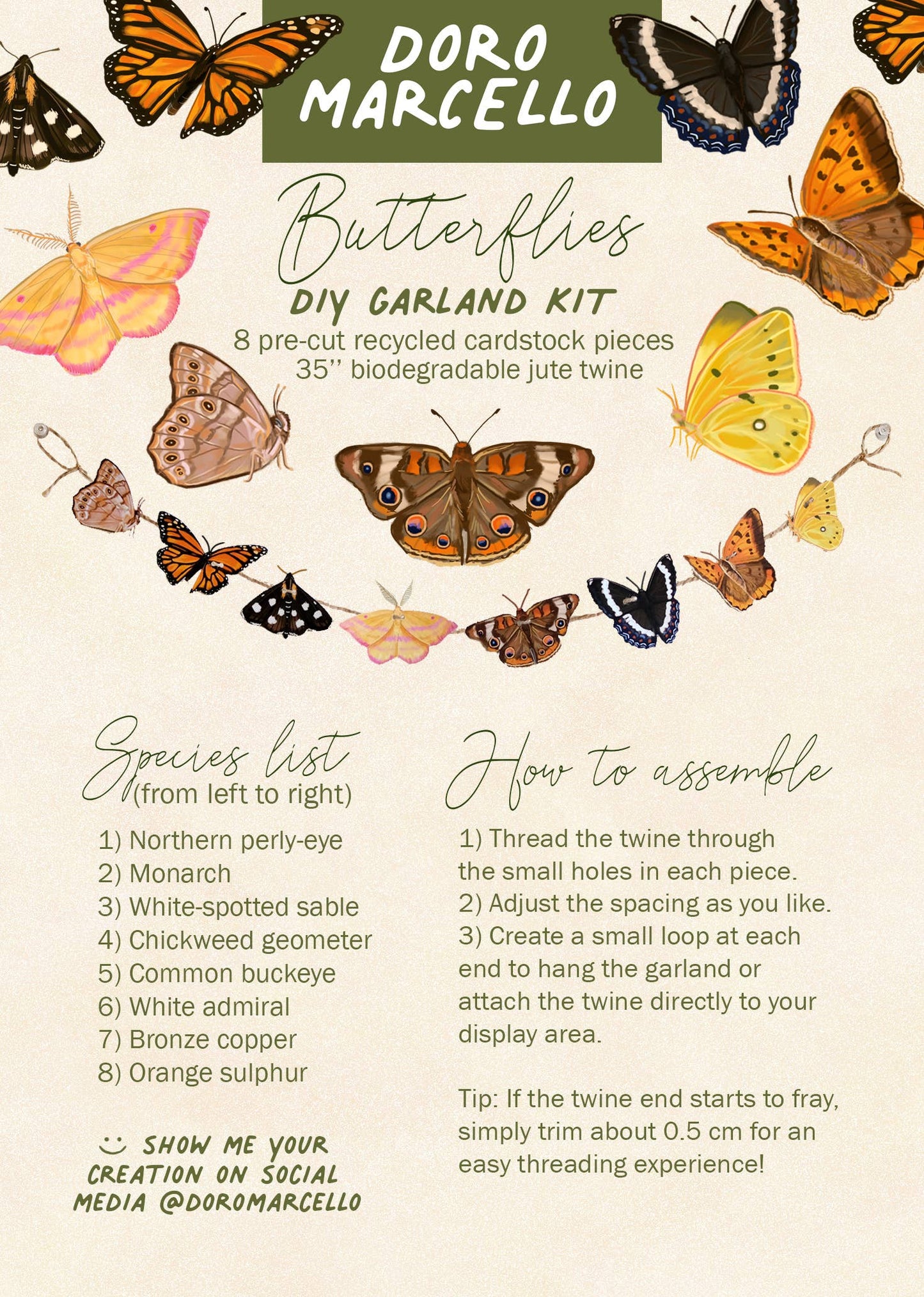 Butterfly Garland | DIY Paper Garland | Botanical Craft Kit