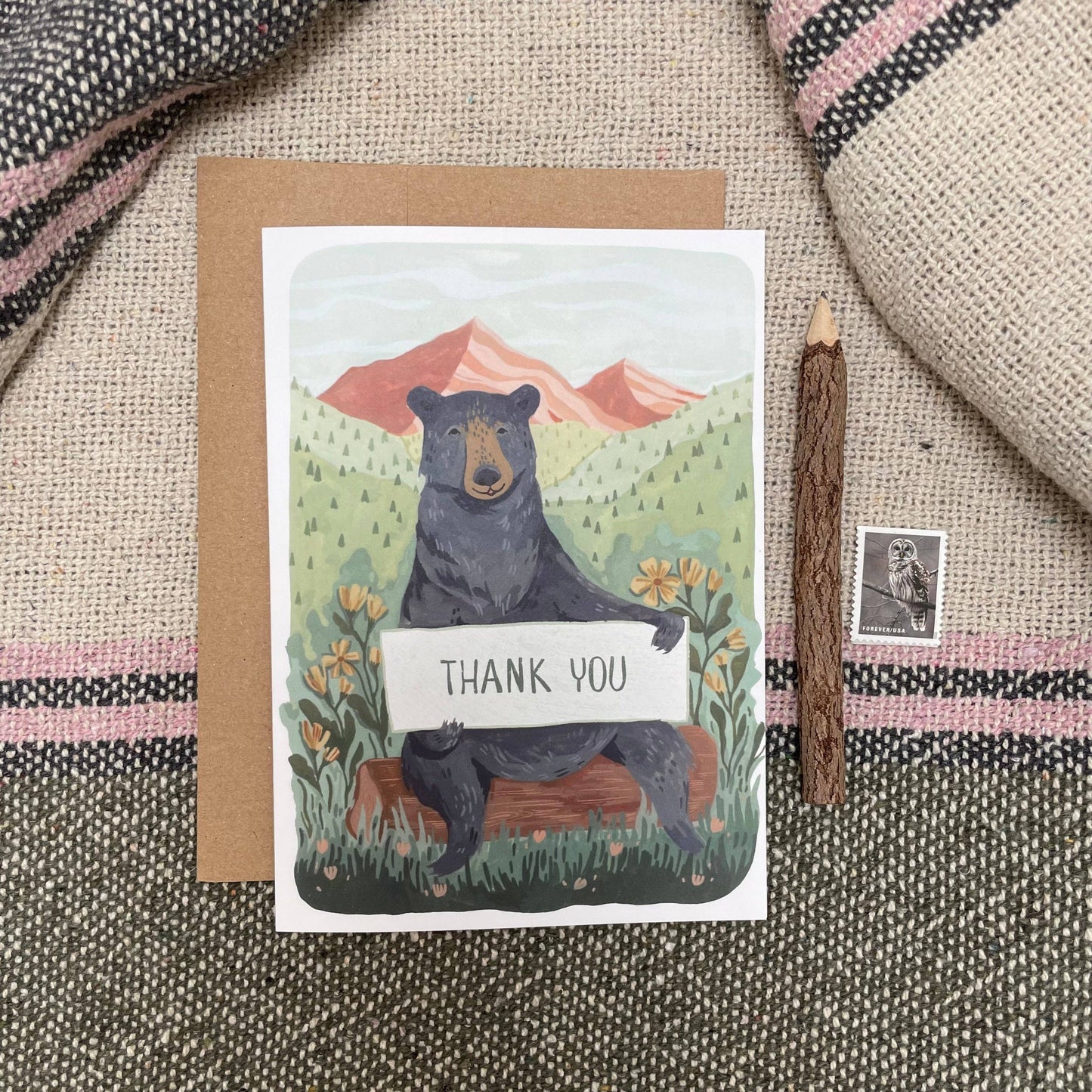 Tarjeta de agradecimiento del oso