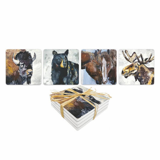 Stone Coaster Set - Frontier Wildlife