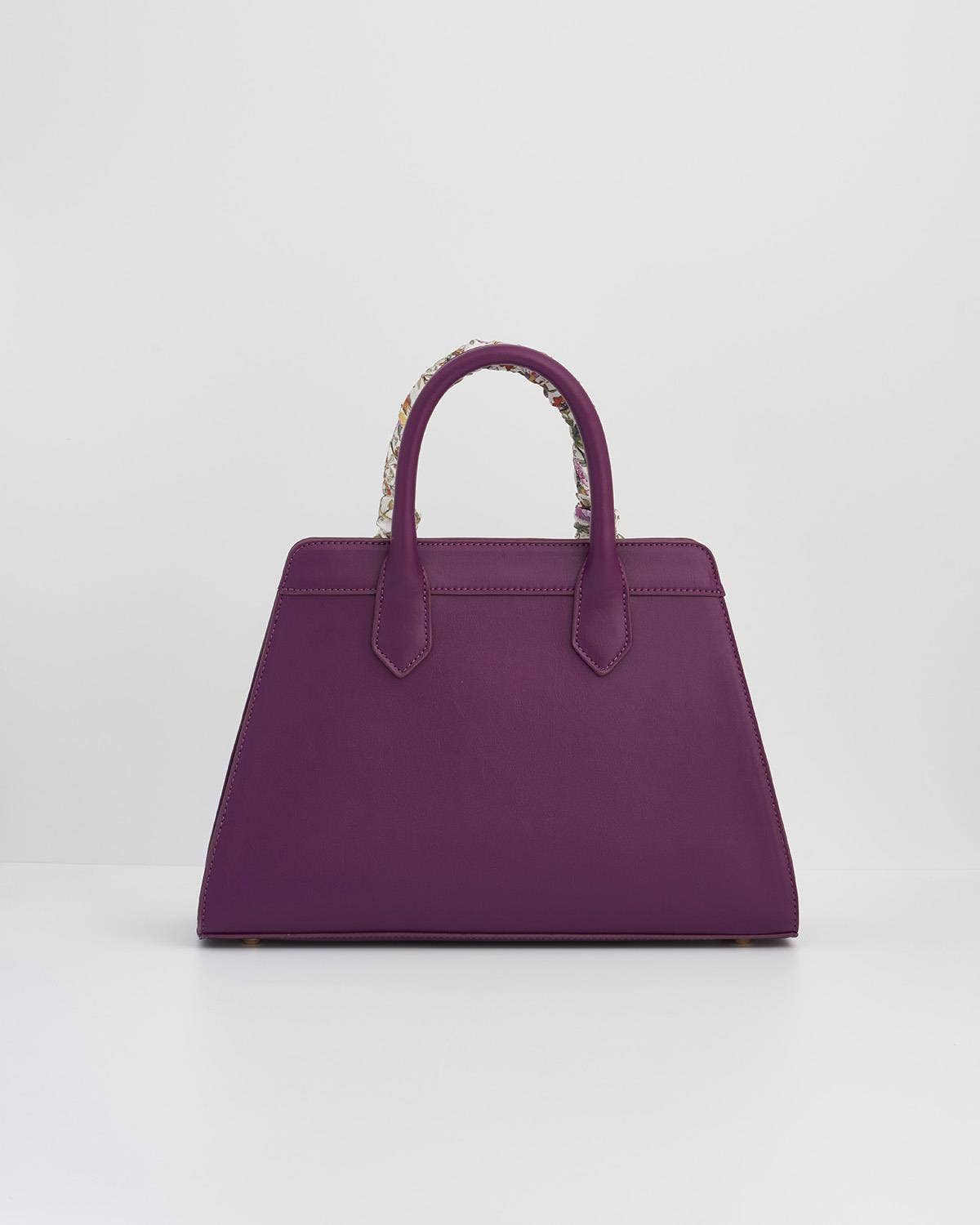 Bolso grande color ciruela con grabados florales