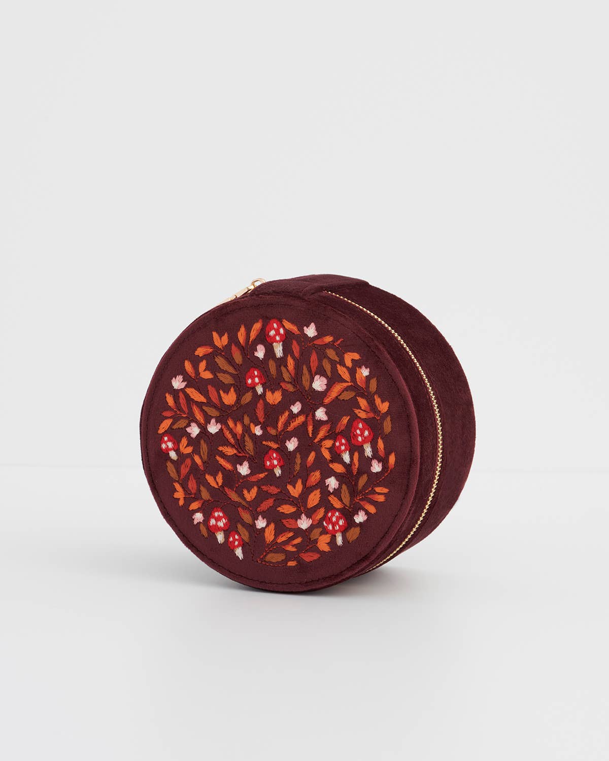 Magical Mushroom Embroidered Velvet Jewelry Box