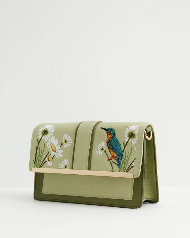 Bolso bandolera Kingfisher bordado