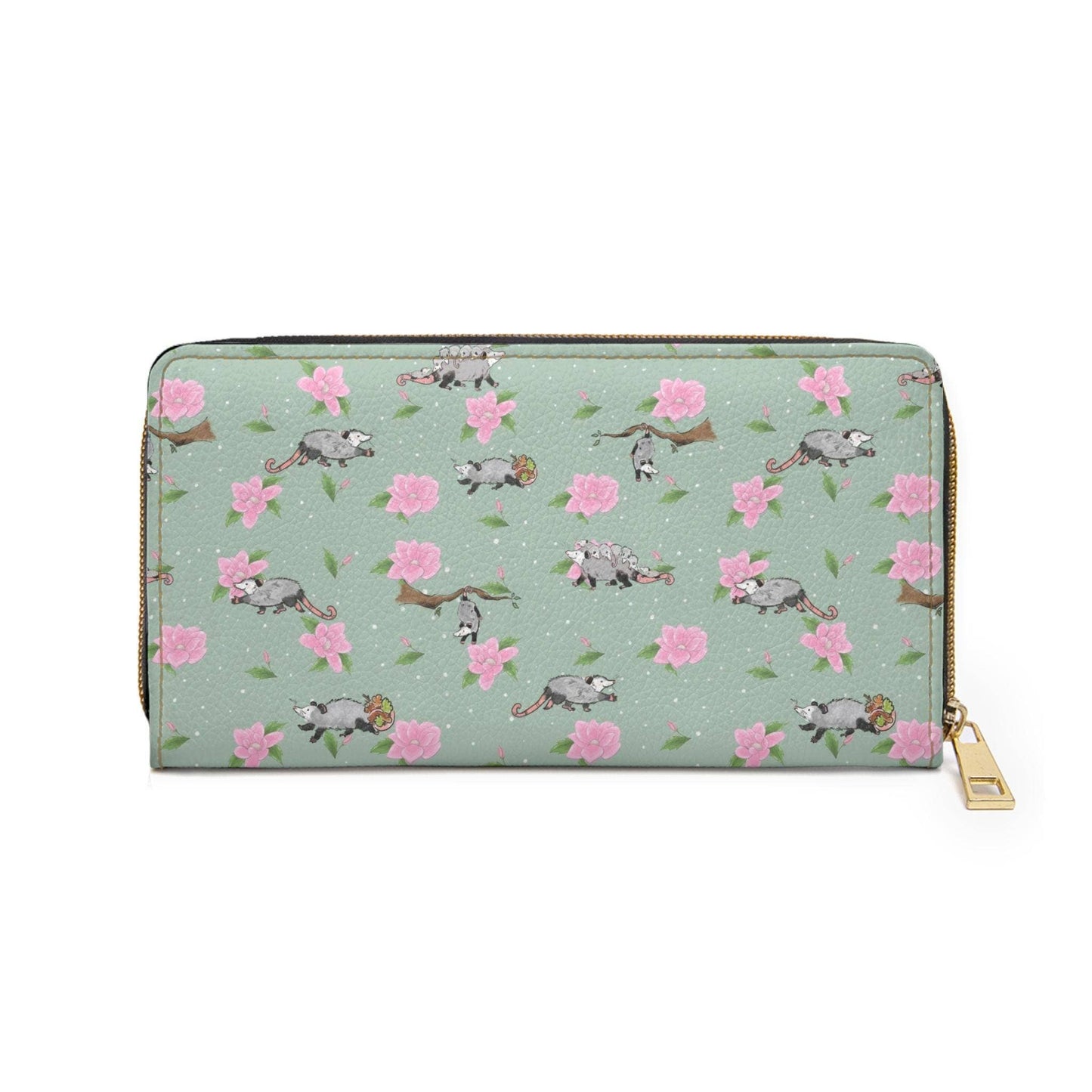 Opossums and Blossoms Zipper Wallet Pouch