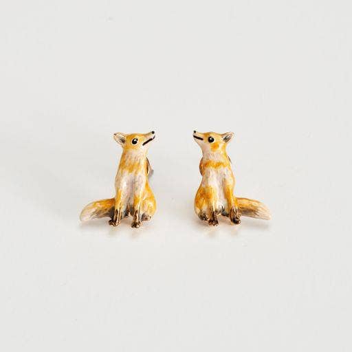 Pendientes de zorro esmaltado