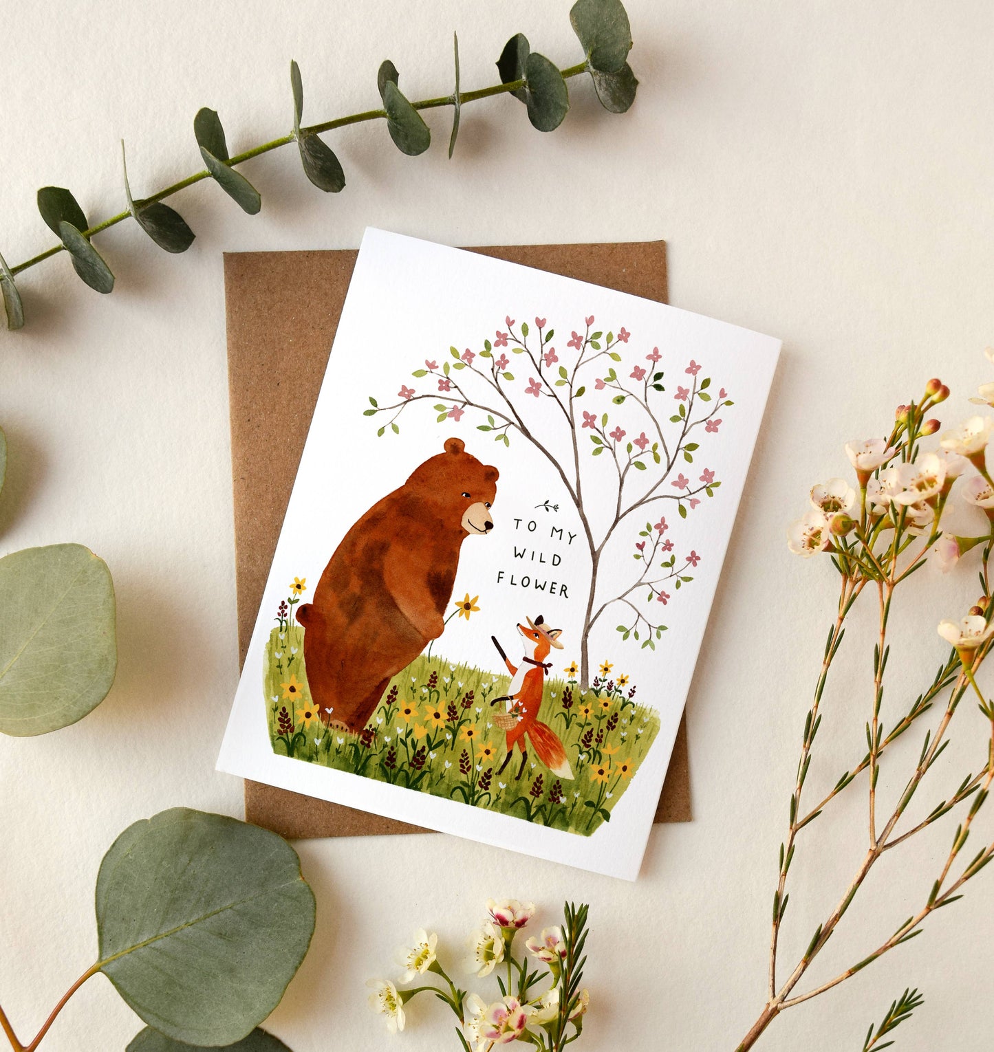 Tarjeta de felicitación "A mi flor silvestre"