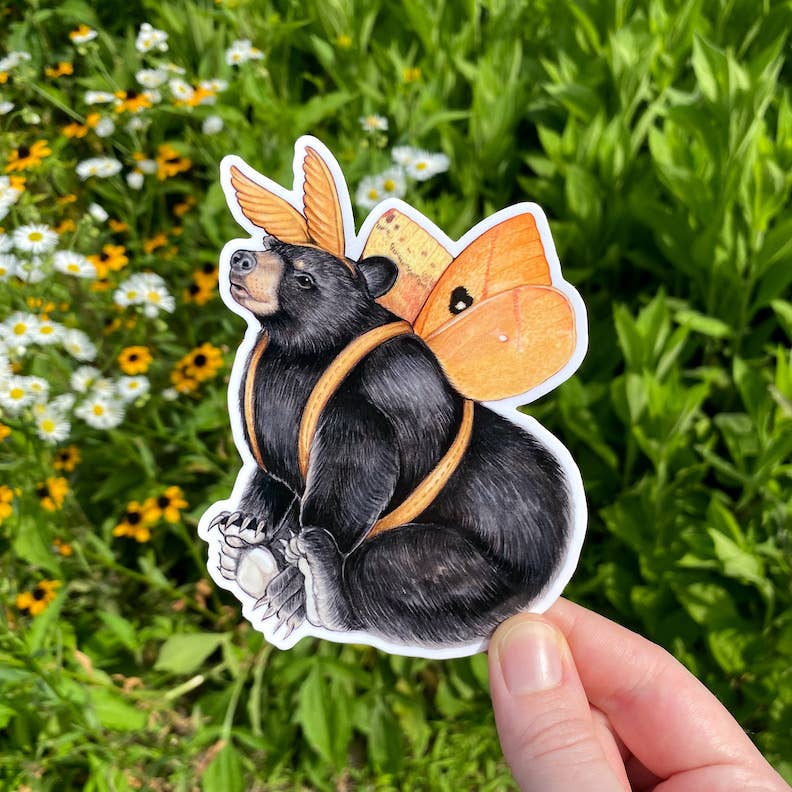 Pegatina de vinilo resistente a la intemperie del oso polilla Io