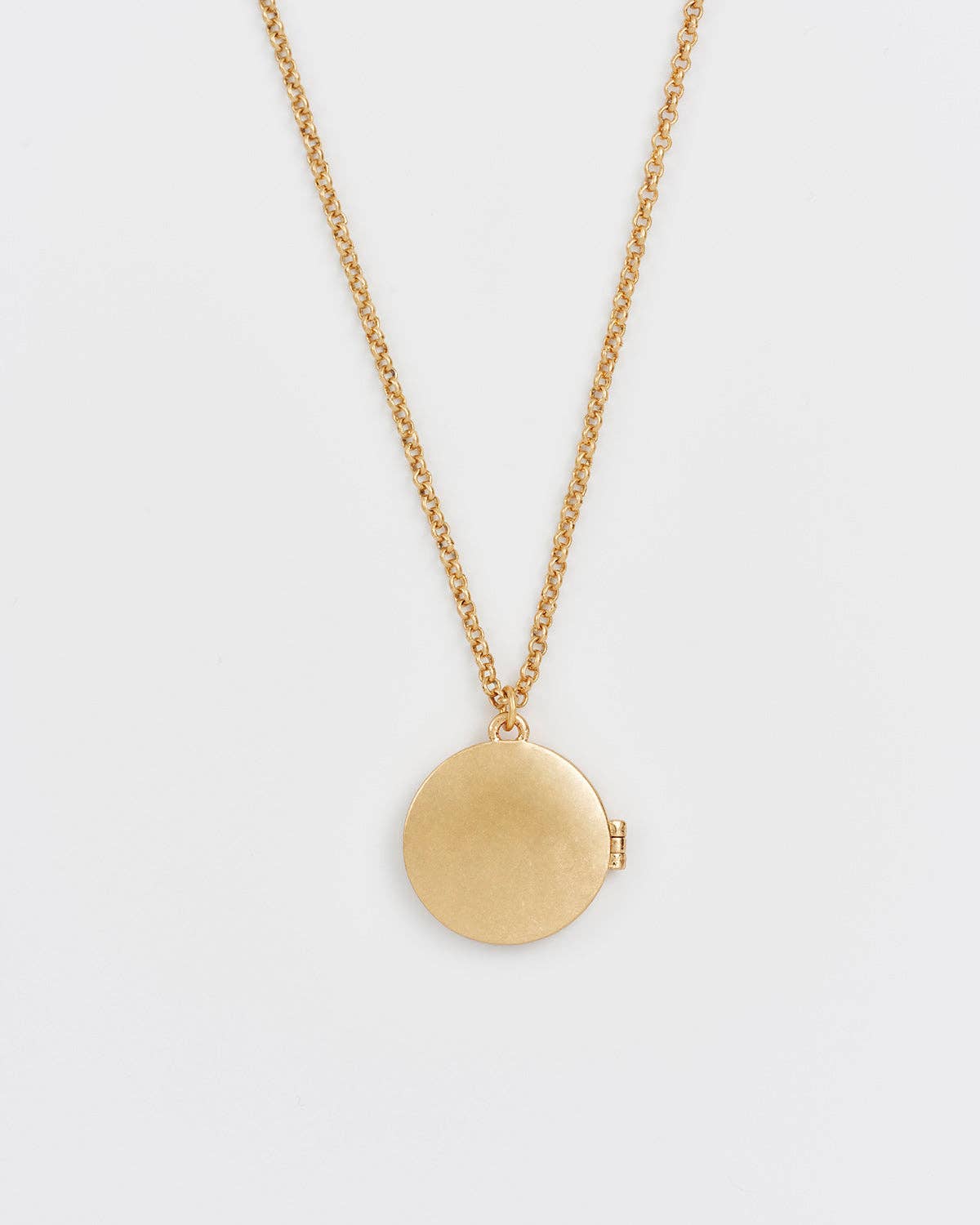 Nightshade Moon Round Gold Locket Chain Necklace