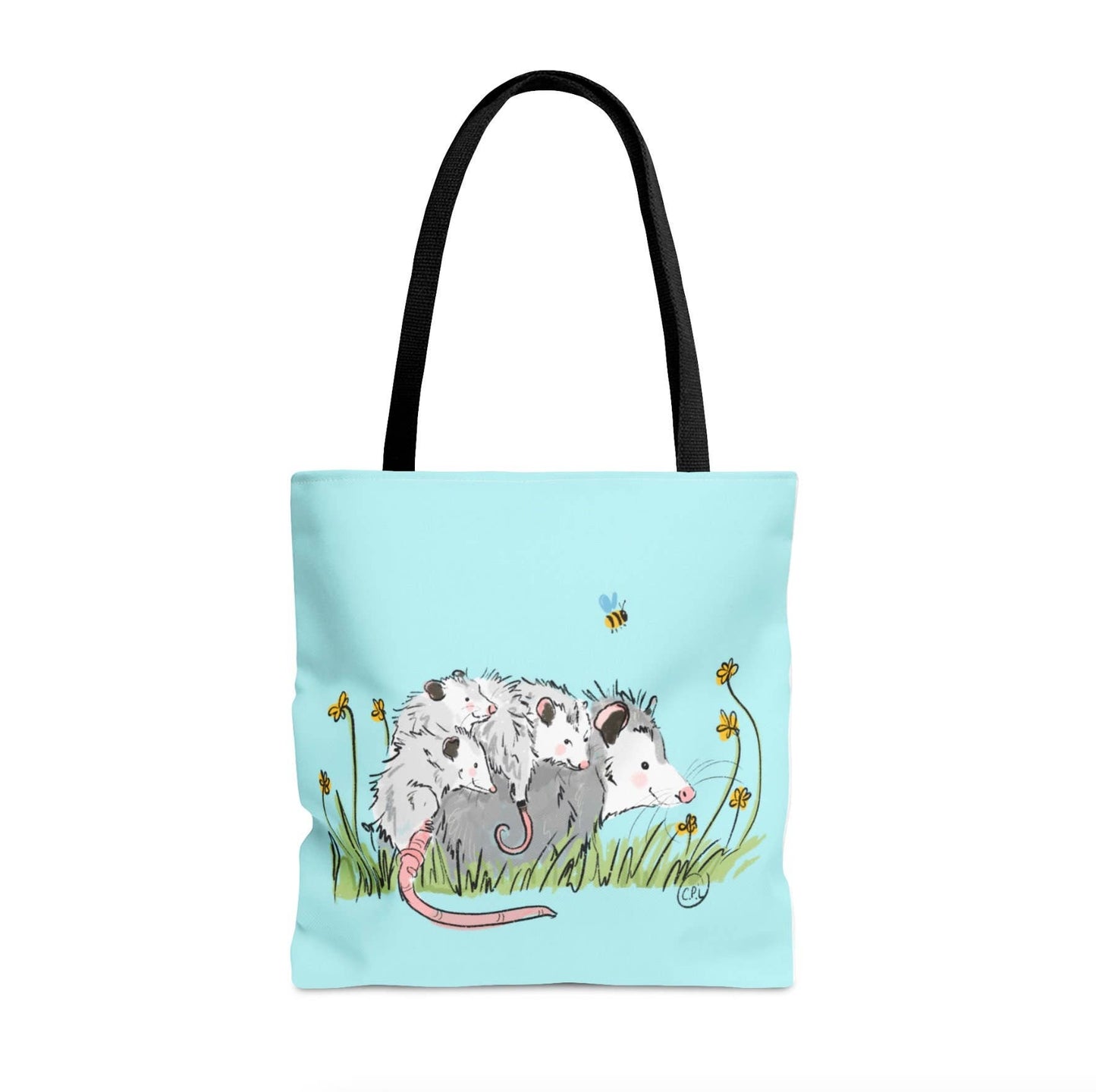 Opossum Momma with Babies Artist Tote - Wildlife Gift