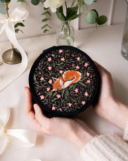 FABLE Sleepy Fox Round Jewelry Box