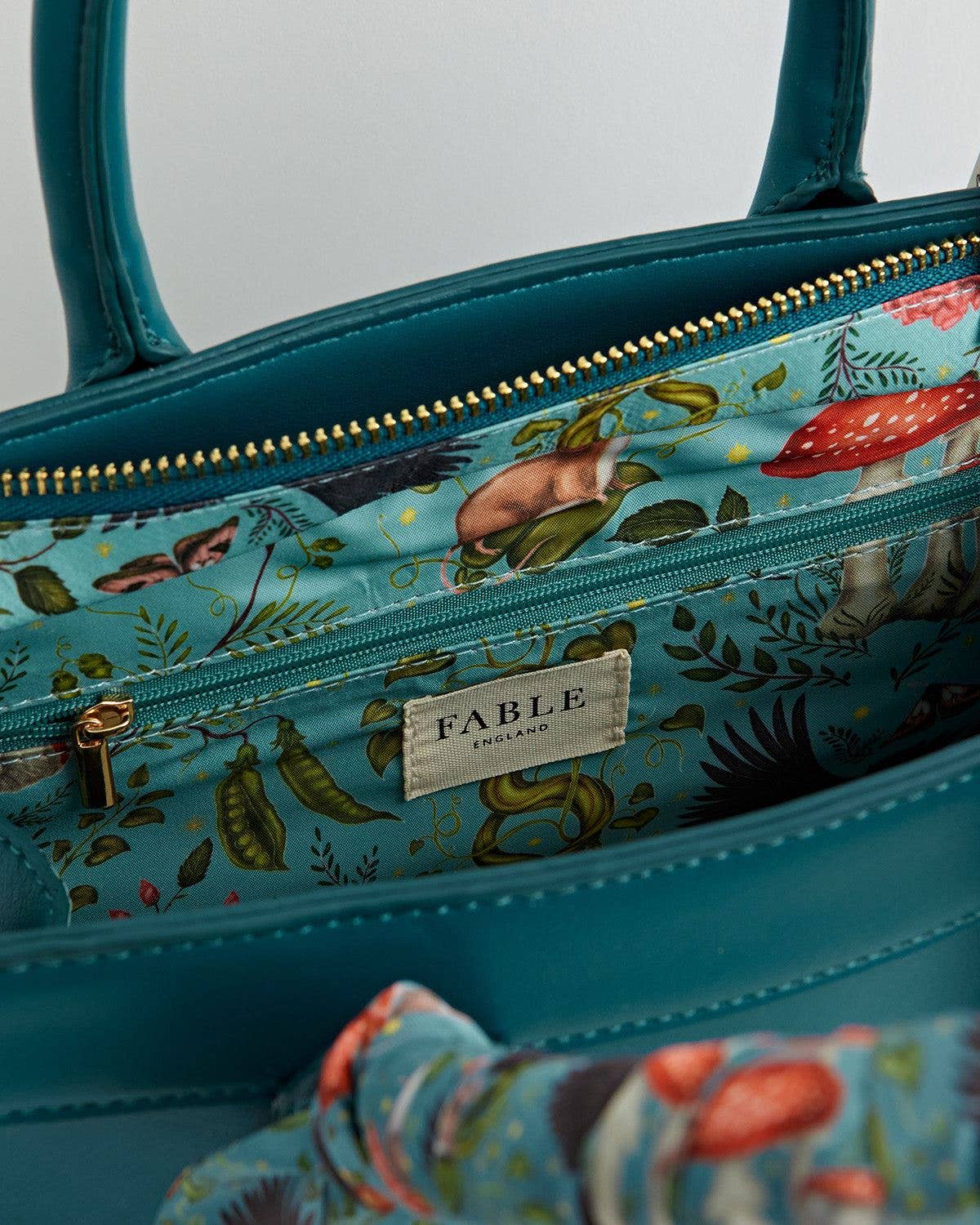 Bolso de mano Into The Woods de Catherine Rowe - Verde azulado