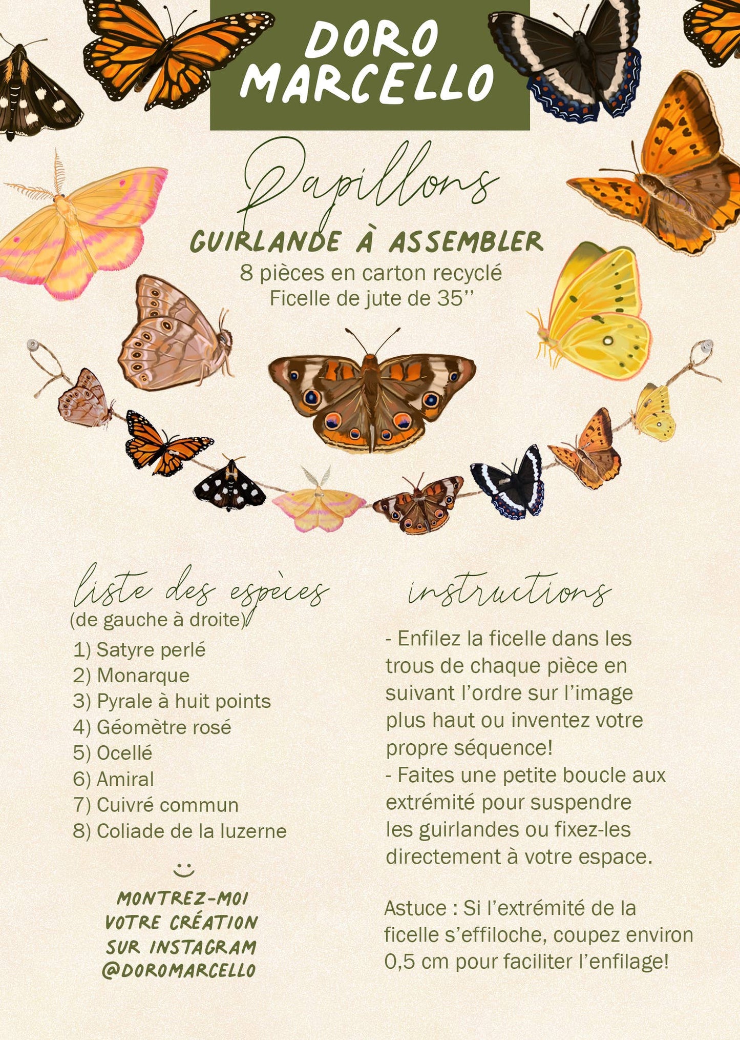 Butterfly Garland | DIY Paper Garland | Botanical Craft Kit