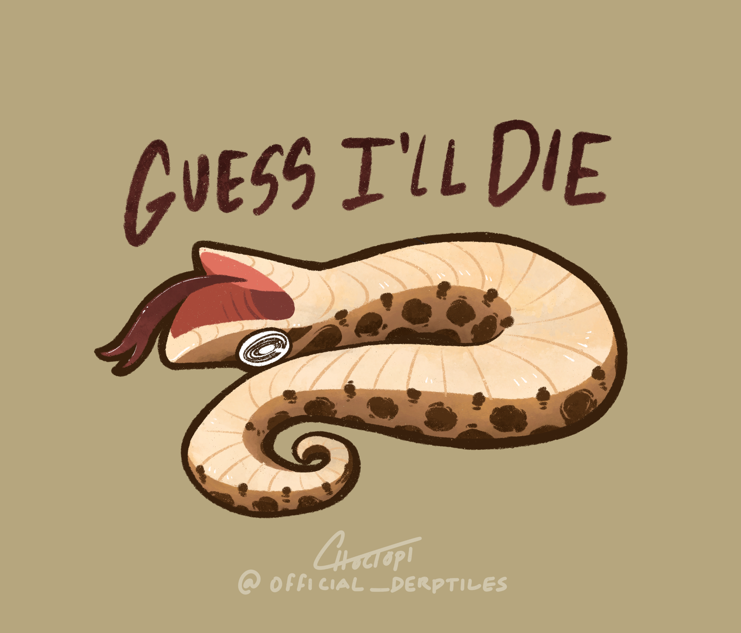 "Dying" Hognose Sticker