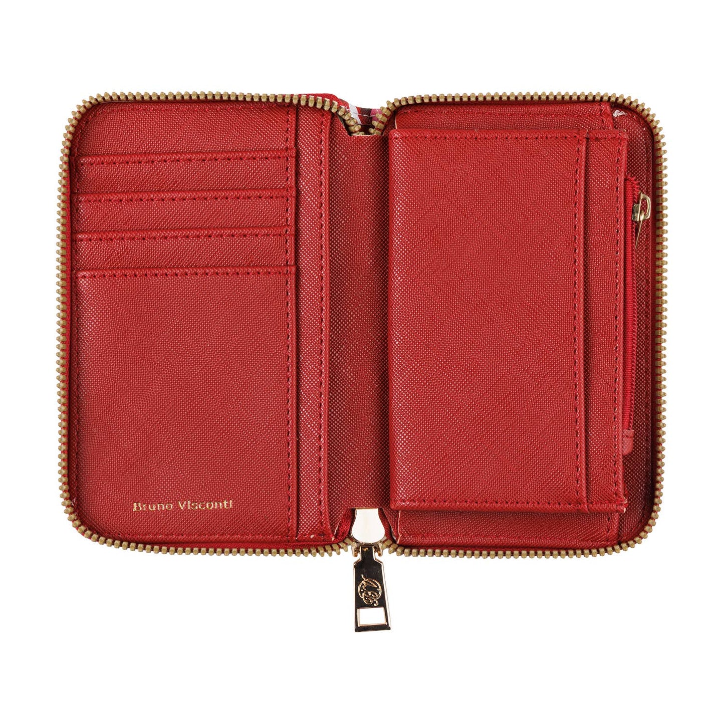 Vegan Leather Zip Wallet - Peonies Style