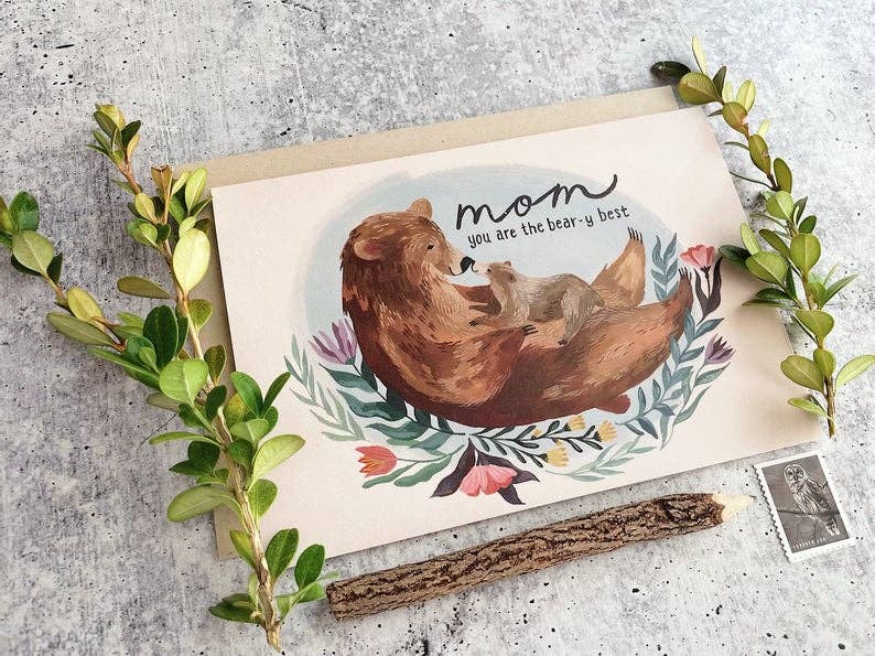 Tarjeta del Día de la Madre "Bear-y Best"