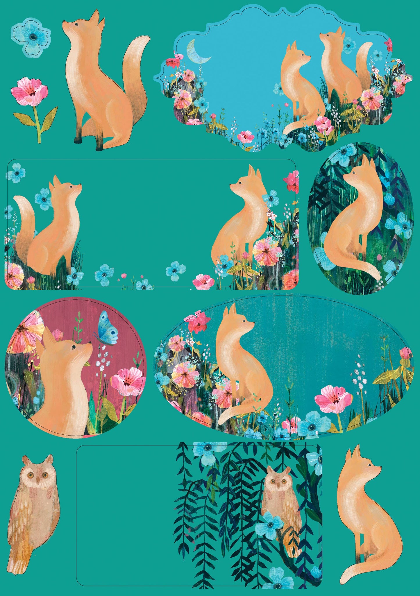 Juego de papel para escribir Moonlit Meadow