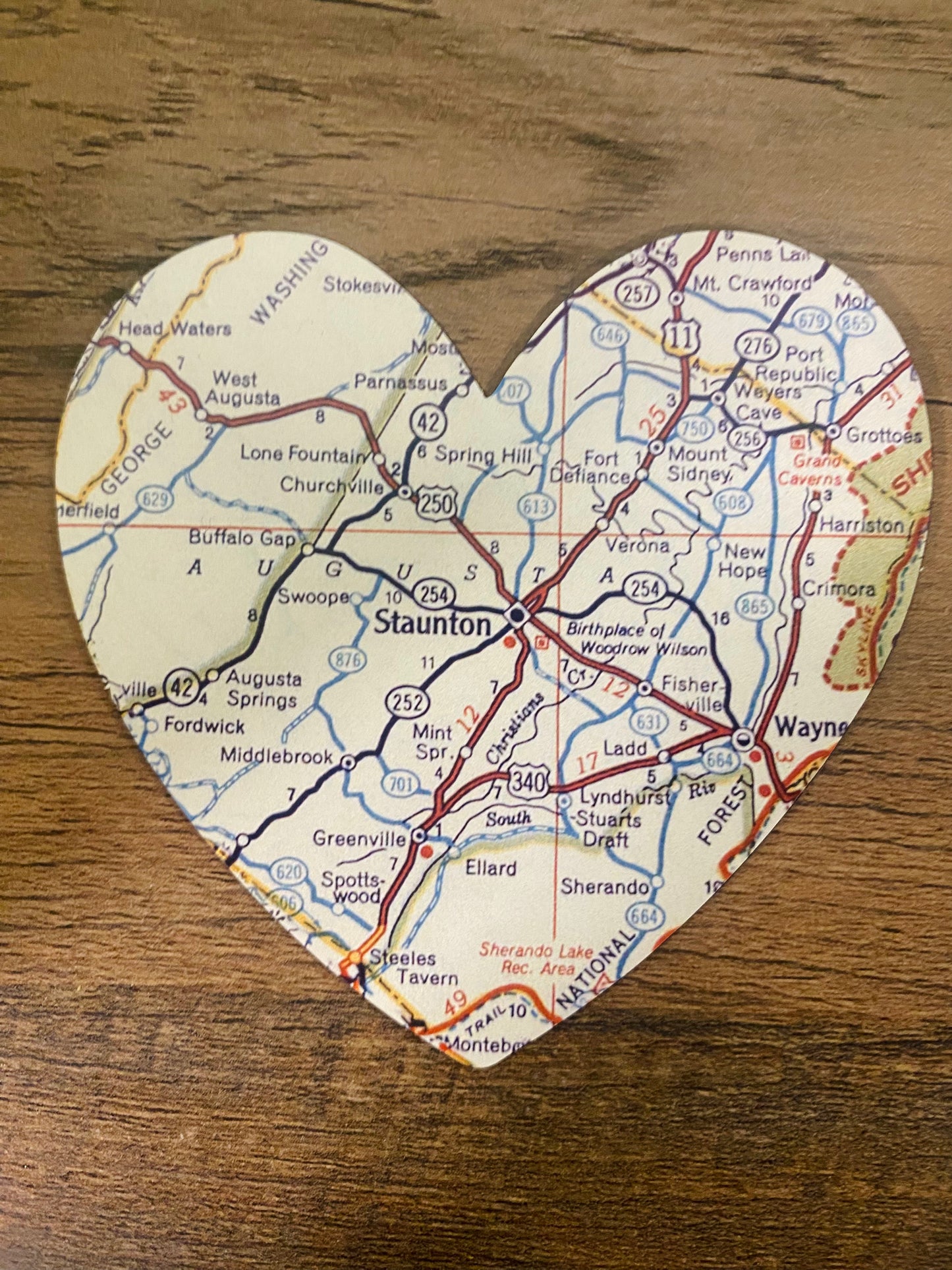 Staunton Heart Map Magnet