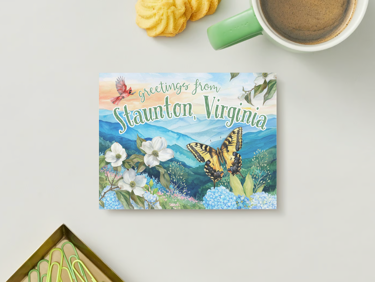 Postal "Saludos desde Staunton, Virginia"