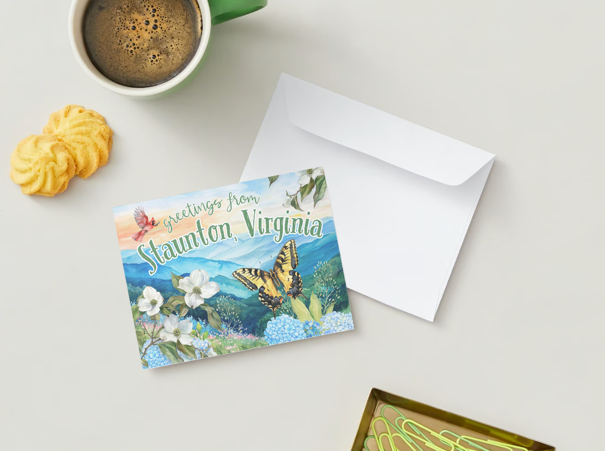 Postal "Saludos desde Staunton, Virginia"