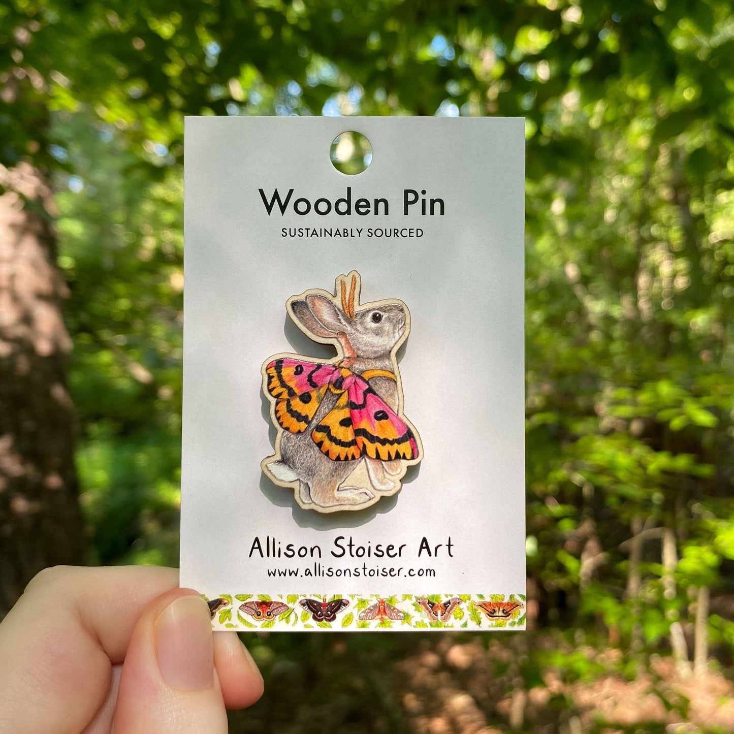 Sheep Moth Desert Cottontail Rabbit Wooden Pin (Sustainably Sourced)