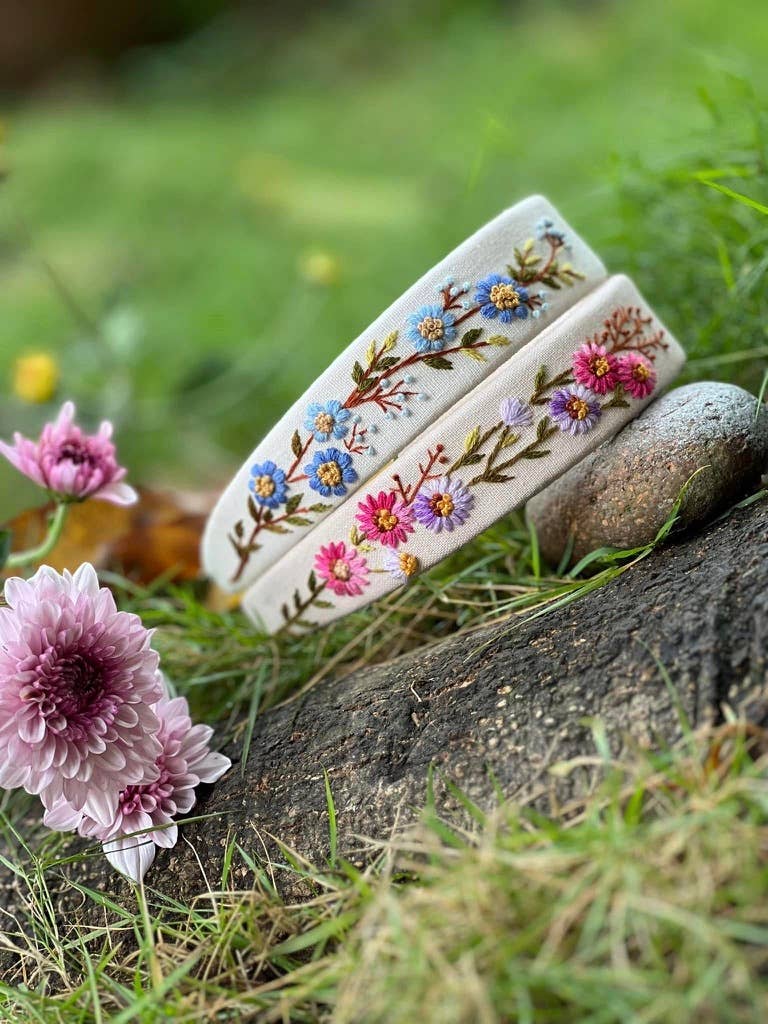 Summer Floral Embroidered Headband (Ariella Collection)