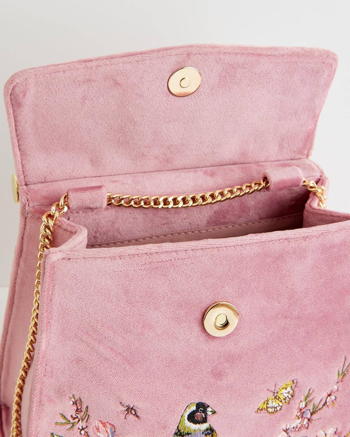 FABLE Morning Song Bird Embroidered Mini Pink Tote