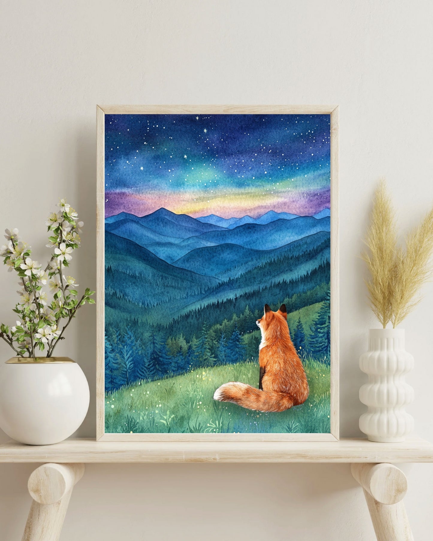 Lámina artística El zorro que observaba las estrellas