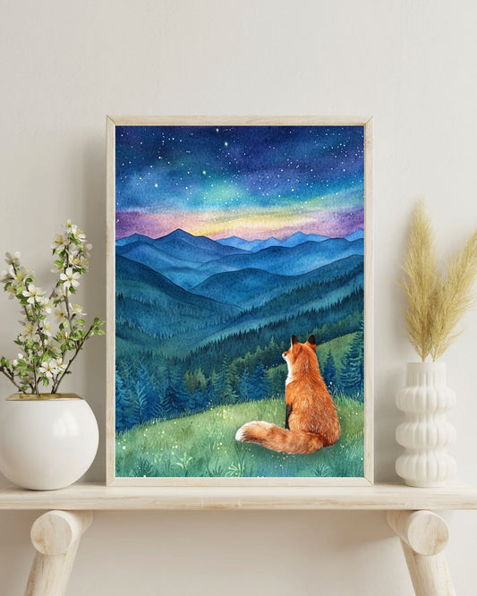 The Fox Who Watched the Stars Art Print