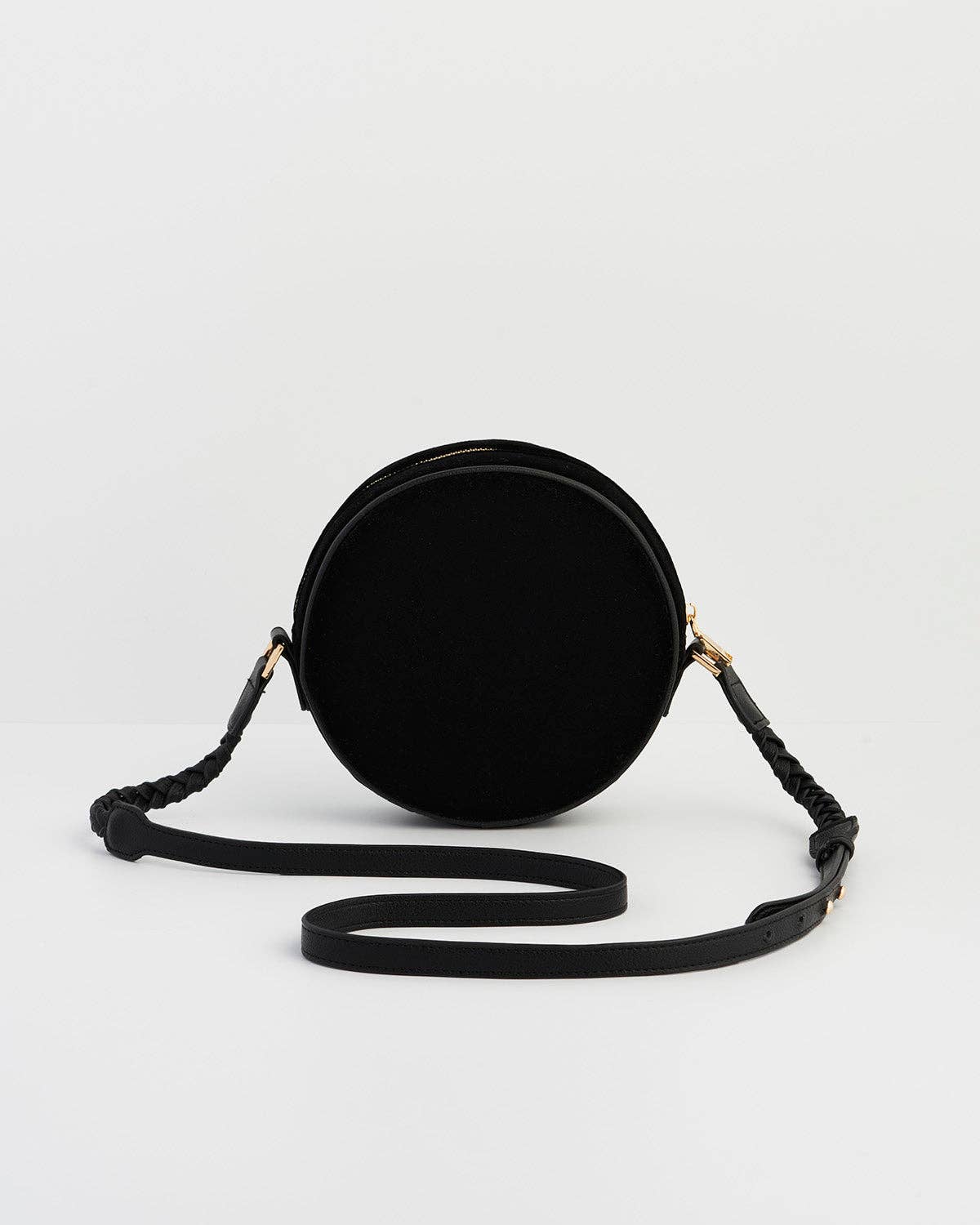 Aurora Fawn Embroidered Black Circle Bag