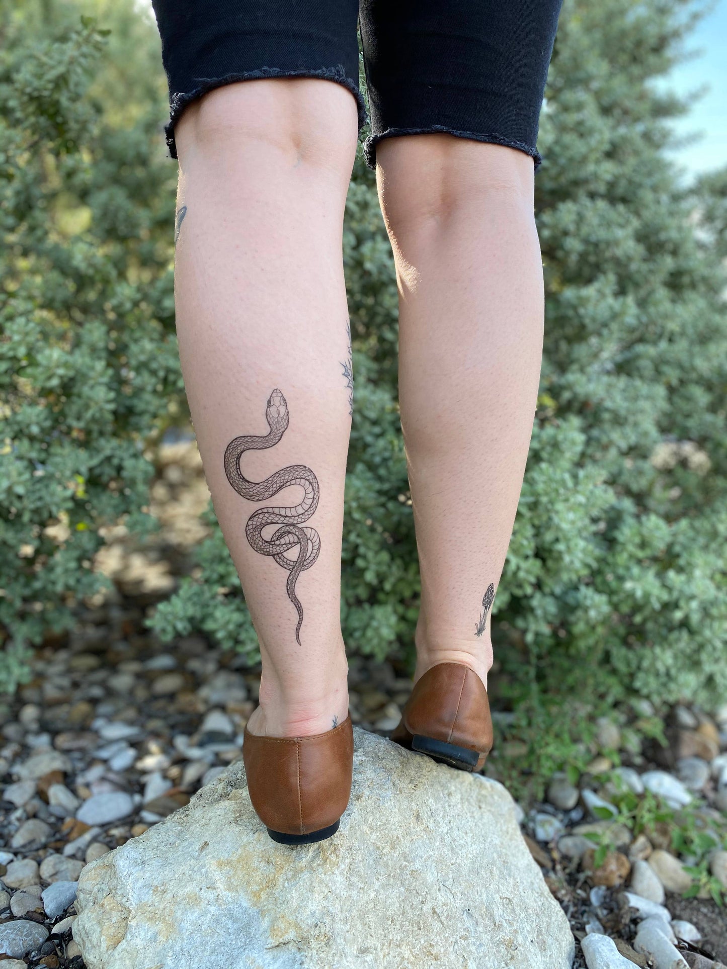 Tatuaje temporal de serpiente de jardín