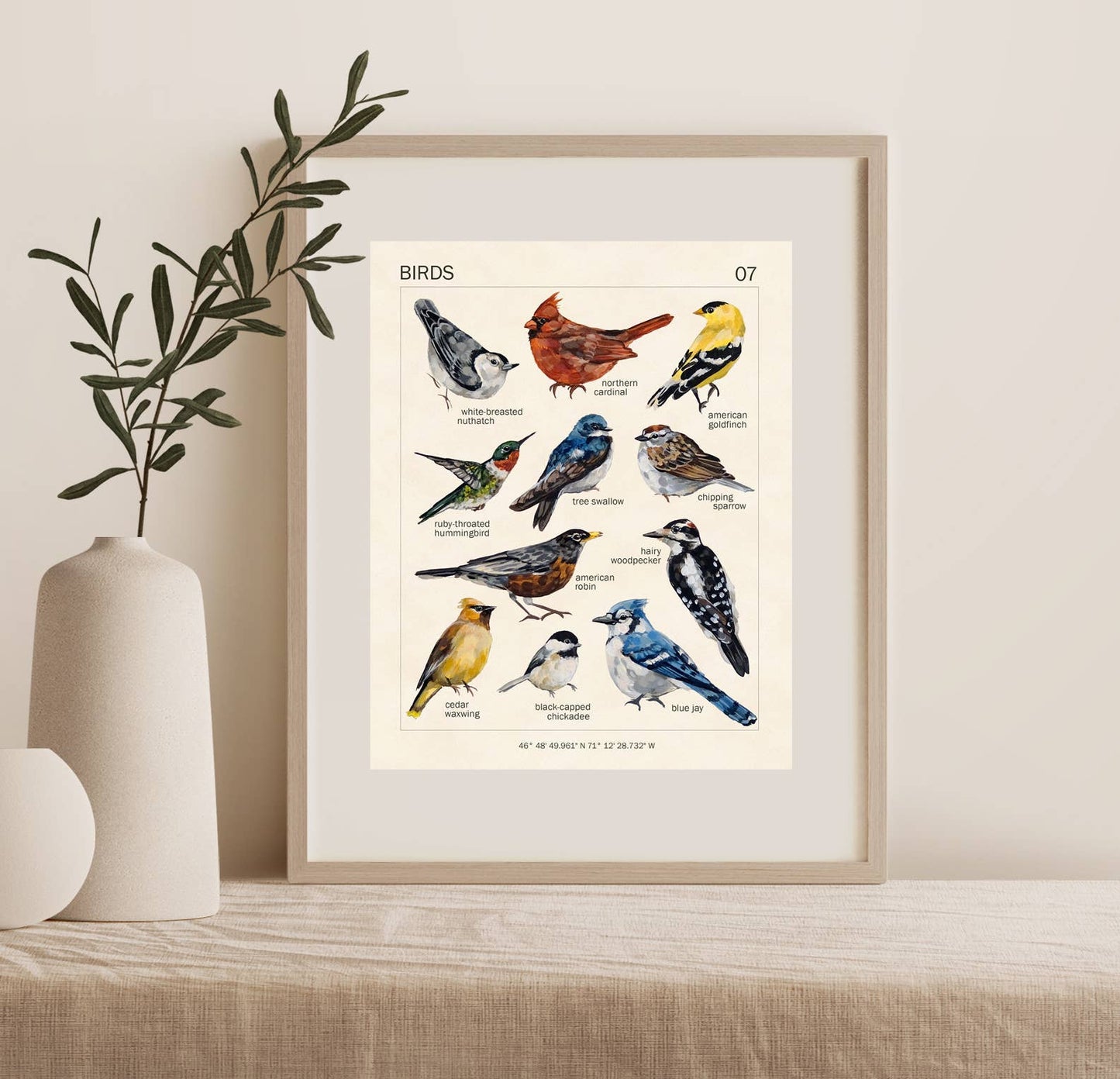 Bird Art Print | 8x10'' | Vintage Botanical Wall Art