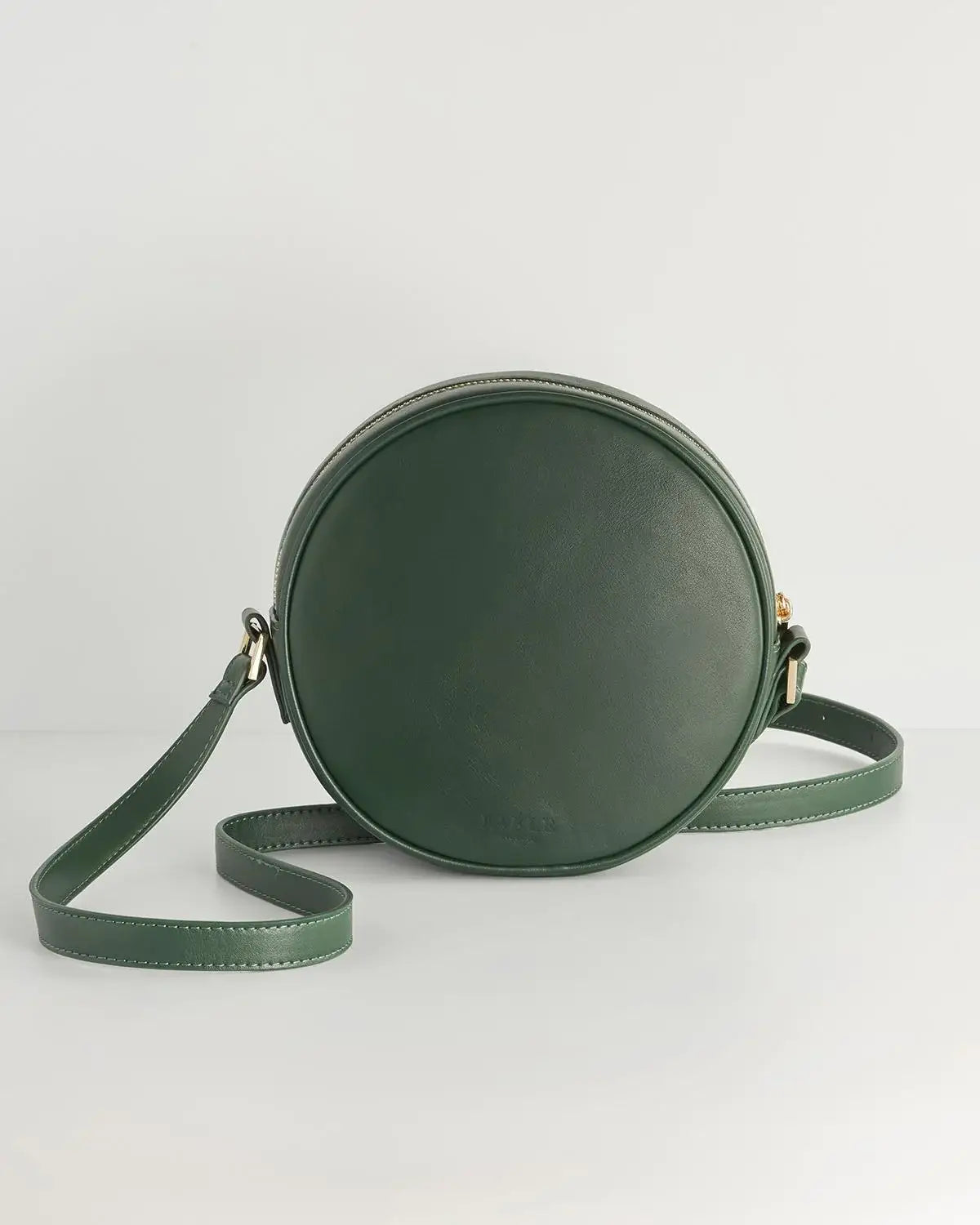Bolso circular con bordado de cervatillo (verde)