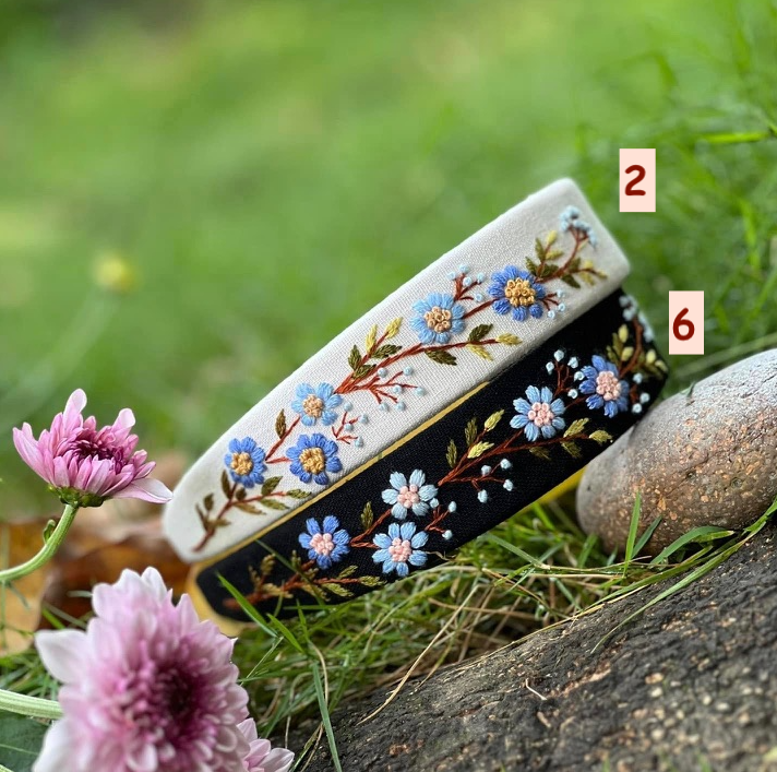 Summer Floral Embroidered Headband (Ariella Collection)