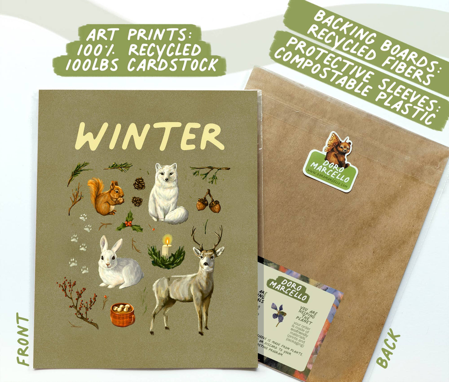 Winter Art Print | 8x10'' | Hygge Botanical Illustration