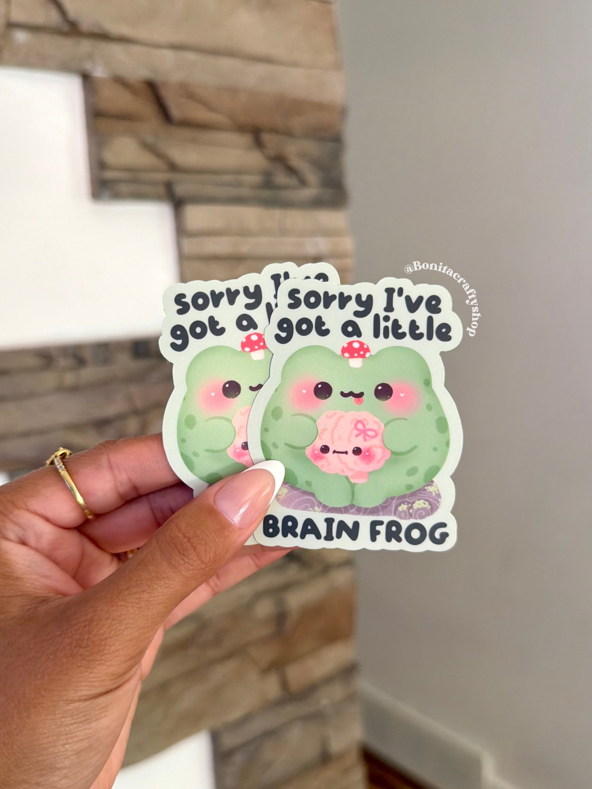 Sorry I've Got a Little Brain Frog Matte Sticker 2.5in