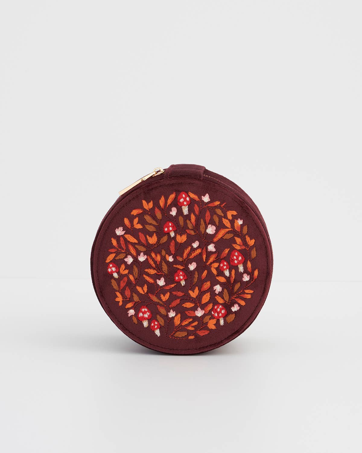 Magical Mushroom Embroidered Velvet Jewelry Box