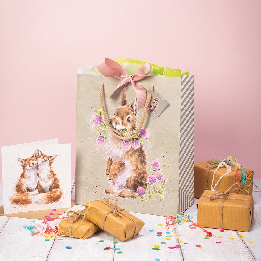 Bolsa de regalo grande con forma de conejito 'Head Clover Heels'