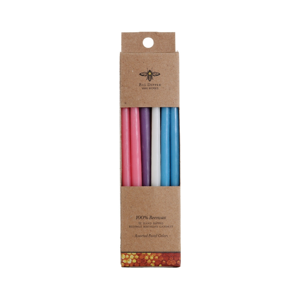 Natural Beeswax Birthday Candles, Hand-Dipped & Pure
