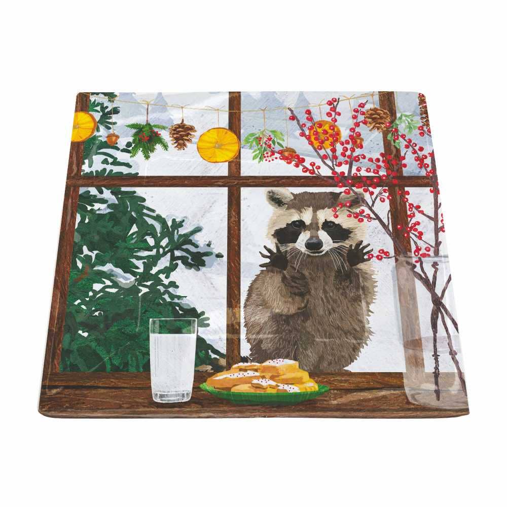 Hearth Time Raccoon (small square plate)