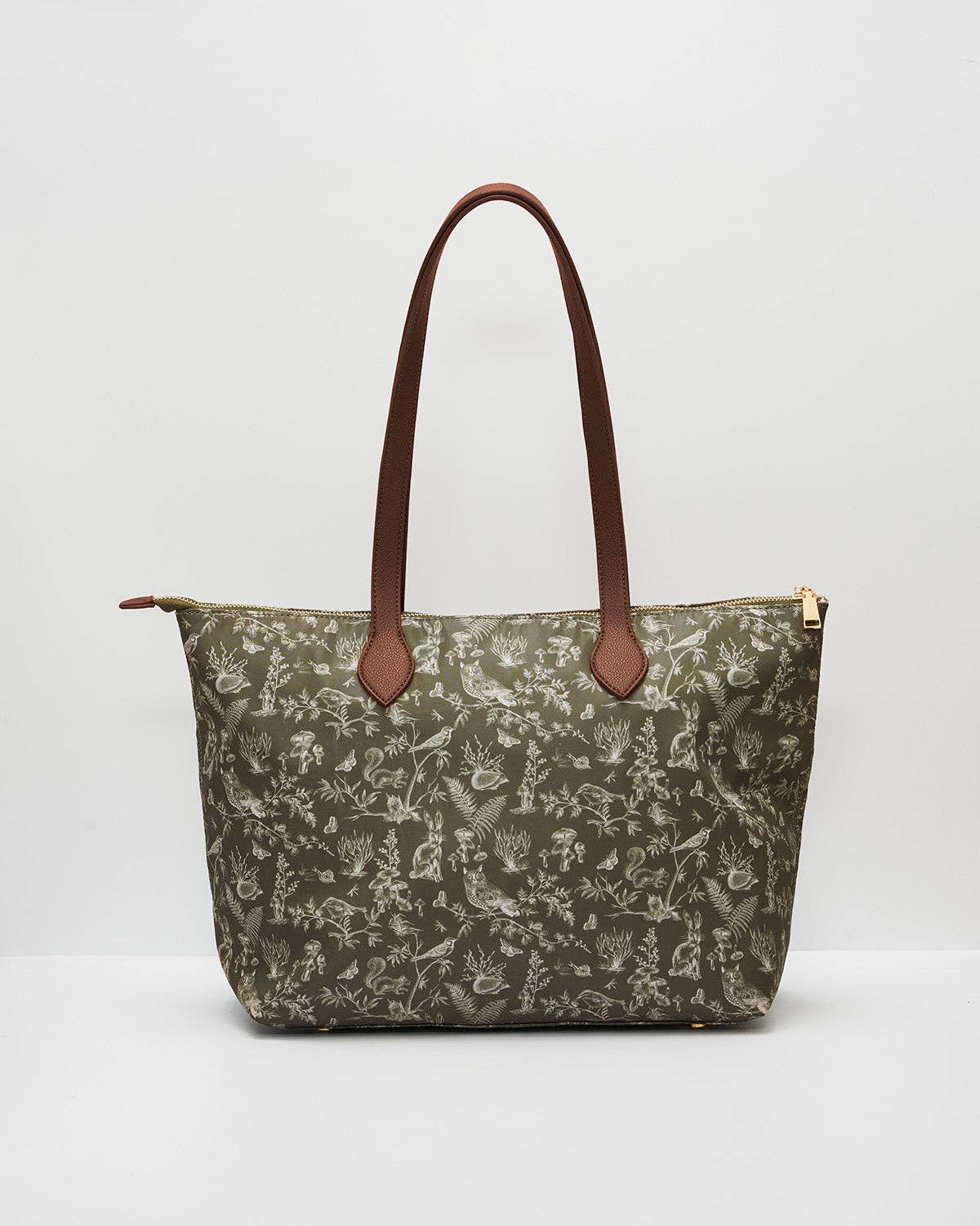 Edith Orla Scene Print Tote Bag in Olive Green