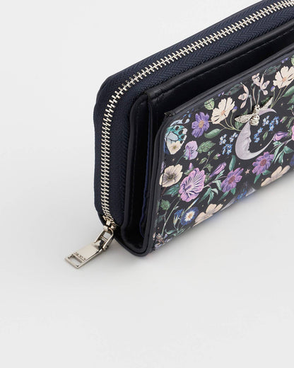 Selene Print Small Wallet in Navy