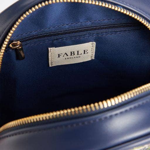 Chloe Embroidered Circle Purse - Navy