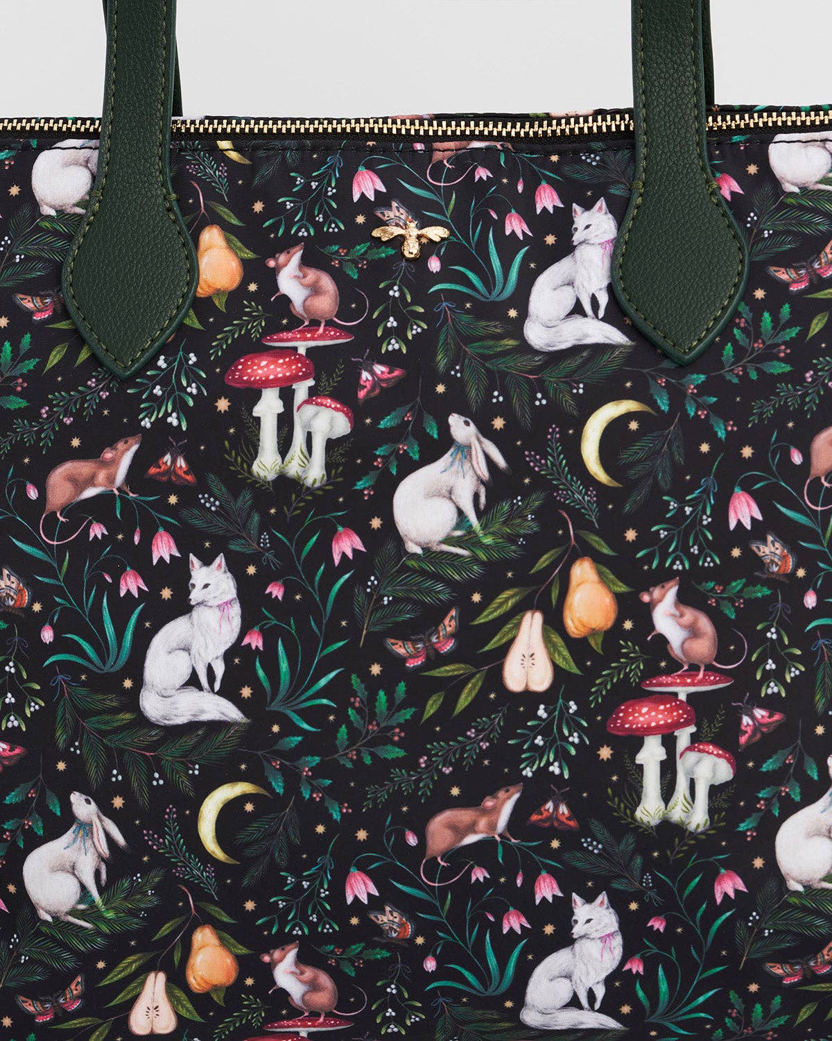Edith Niva Print Tote Bag in Green