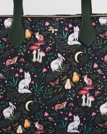 Edith Niva Print Tote Bag in Green