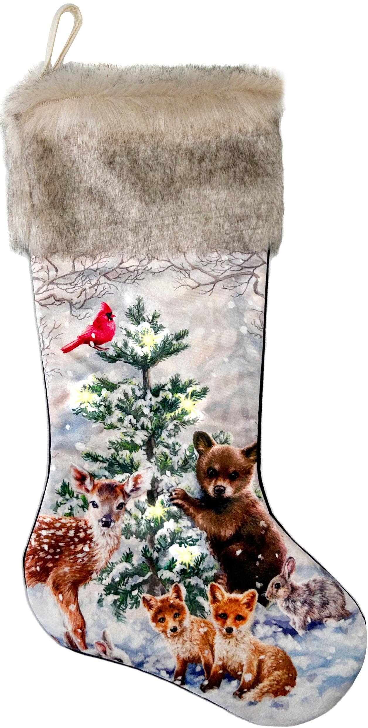 Woodland Animals LED Light Up Stocking