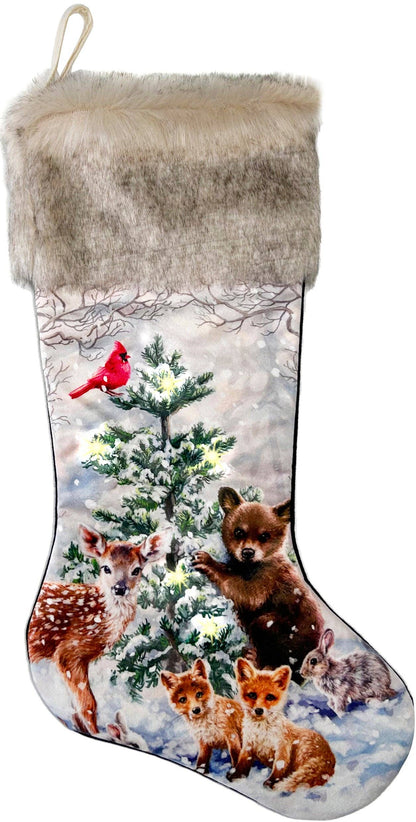 Woodland Animals LED Light Up Stocking