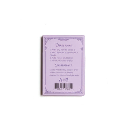 Paper Soap – Lavender Honey Scent (Travel Size with 50 Sheets for Pack)