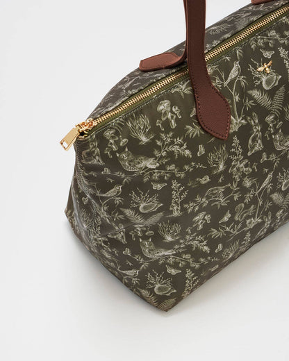 Edith Orla Scene Print Tote Bag in Olive Green