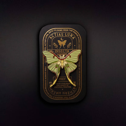 Luna Moth Educational Insect Enamel Pin